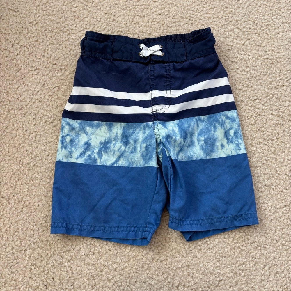 Cat & Jack Navy and Blue Kids Swim Shorts Size XS 4/5